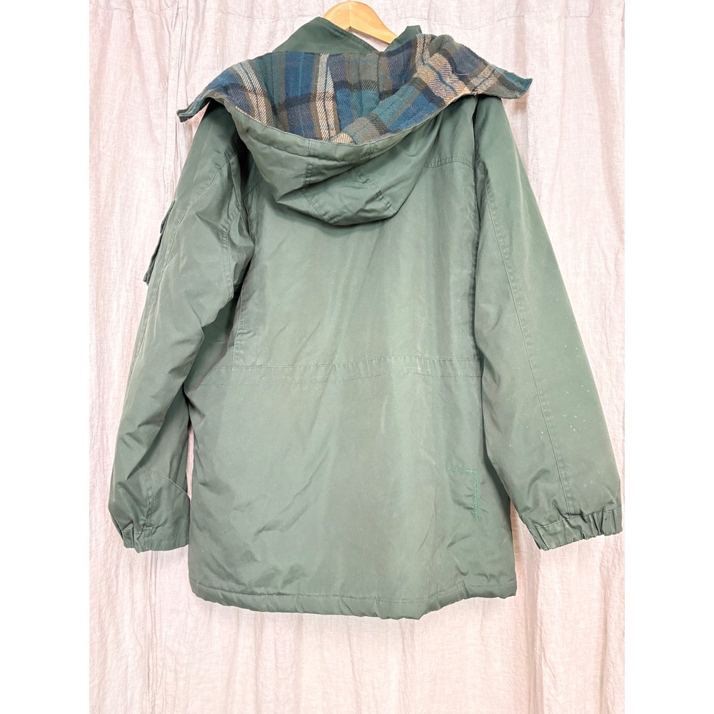 Moose Creek Mens XL Field Jacket Green Insulated Flannel Lined Hooded Parka Coat - Picture 3 of 10